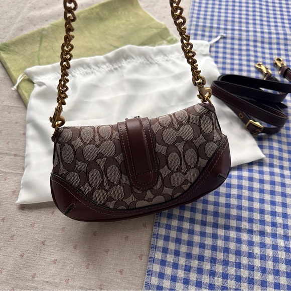 Coach Canvas Chain Shoulder Bag - Picture 2 of 10